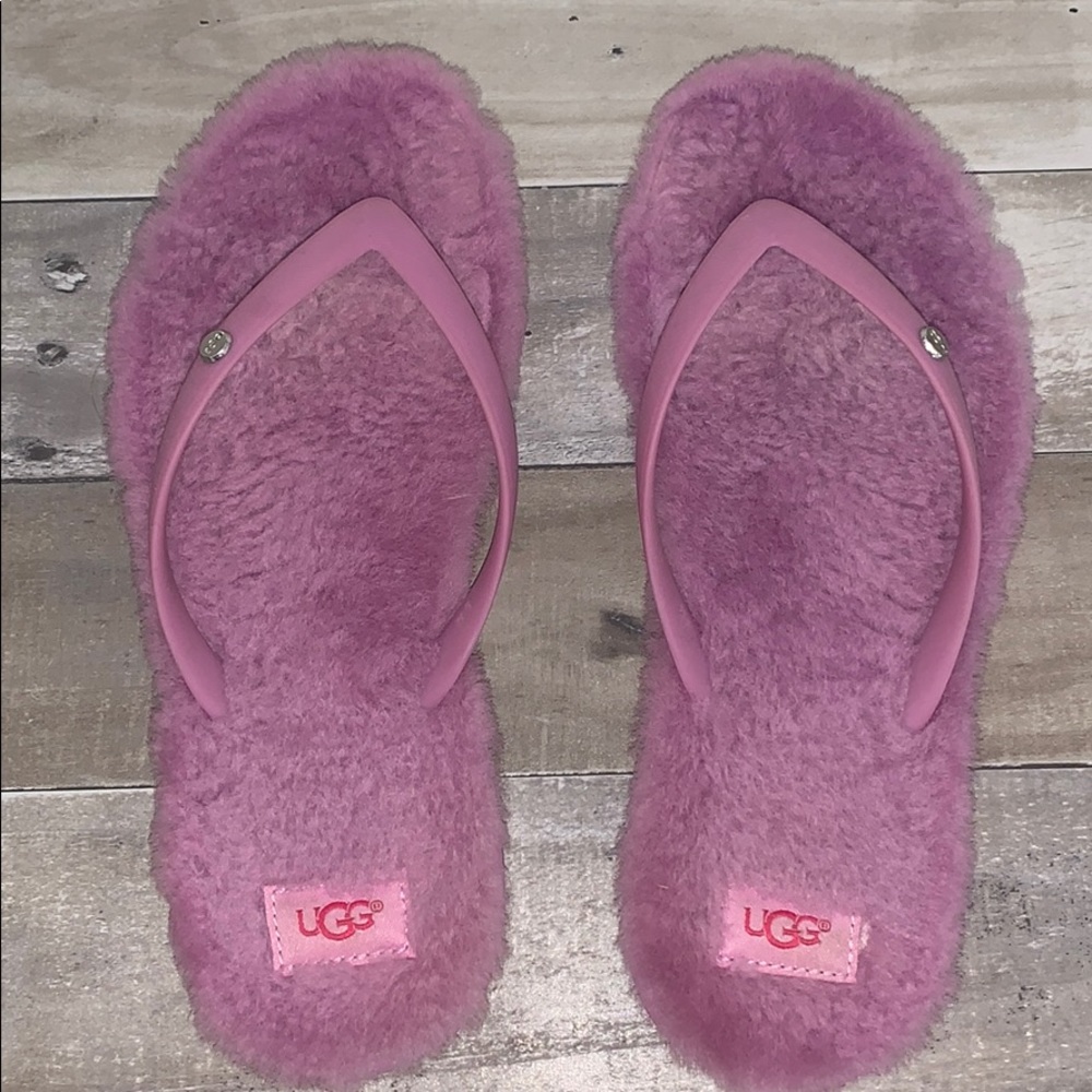 Ugg Fur Flip Flops NWOT